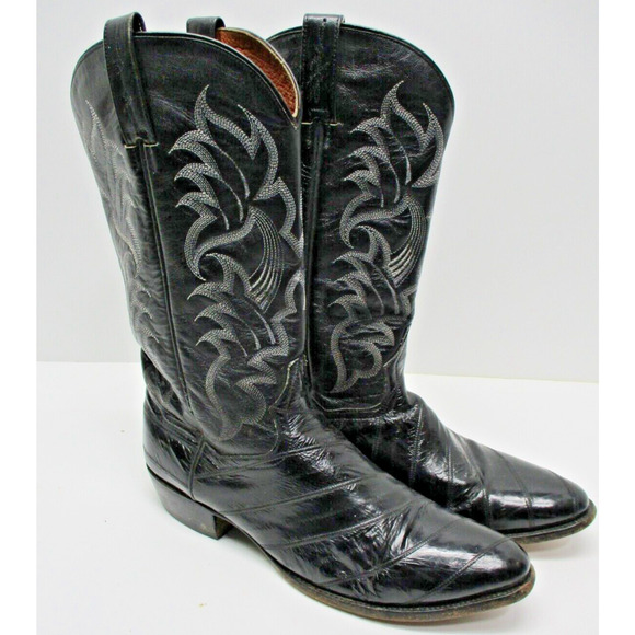Dan Post Black Eel skin boots - Style 2367 Men\'s size 10.5 D